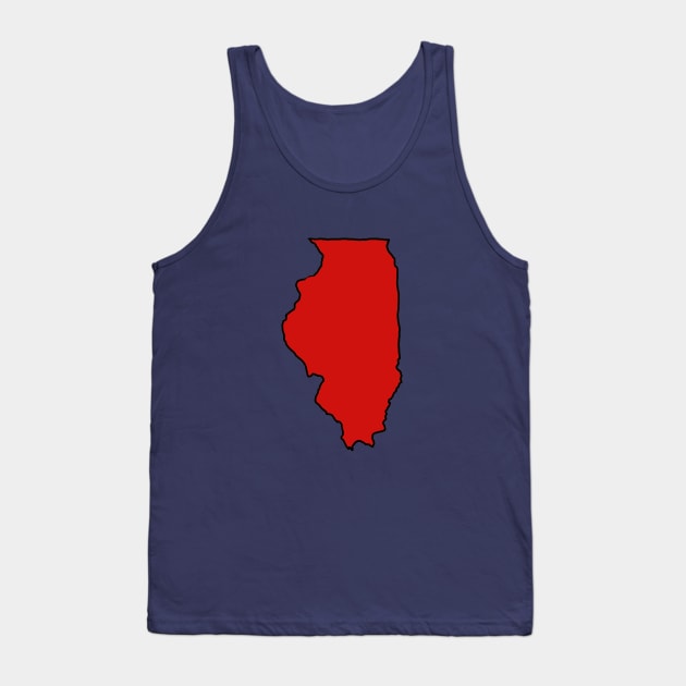 Illinois - Red Outline Tank Top by loudestkitten